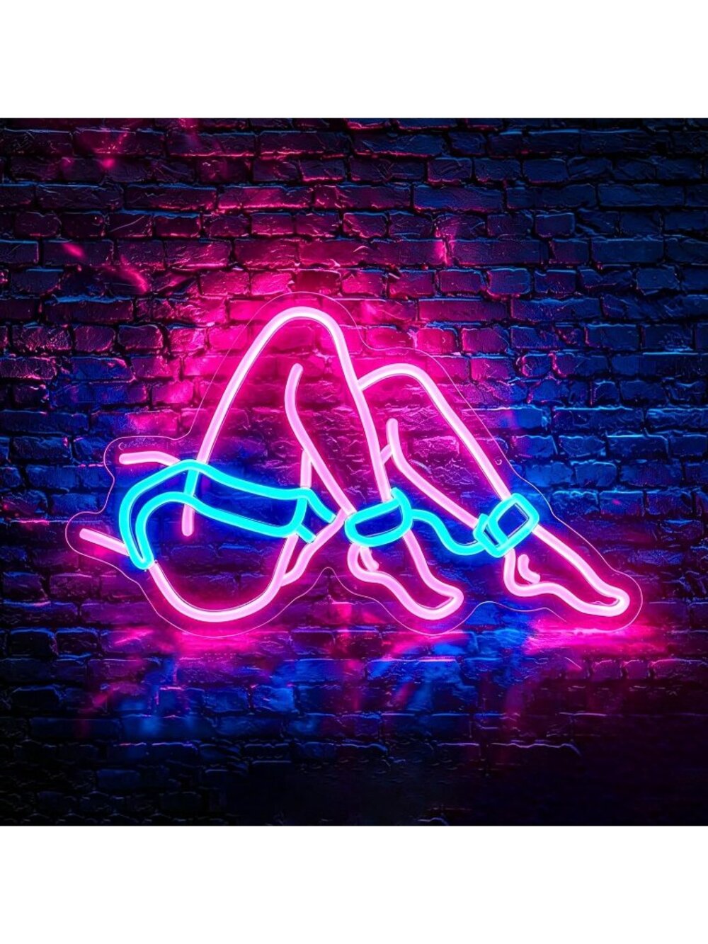 Ankle Lady Neon Sign Pink Blue Dimmable Led Neon Light for Wall Decor Love Theme